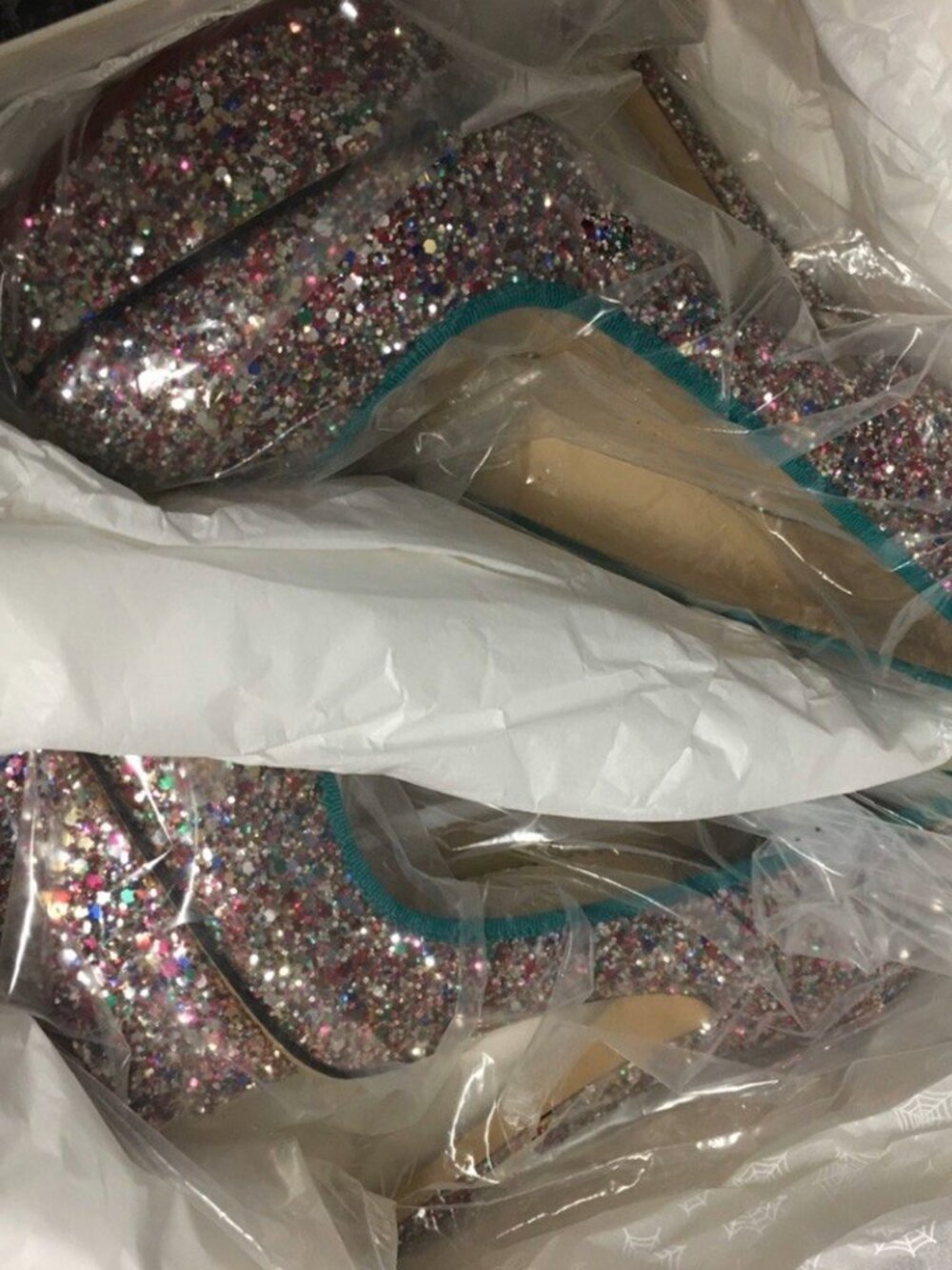 Charlotte Olympia Silver Glitter Priscilla Platform Pumps - Picture 6 of 7